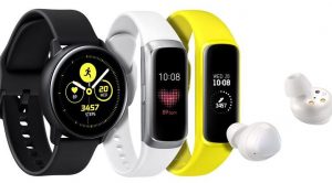 Fotografía cedida por Samsung Electronics Co. muestra el nuevo smart watch, la fitness band y los auriculares inalámbricos llamados Galaxy Buds EFE/SAMSUNG ELECTRONICS CO/PROHIBIDO SU USO EN COREA DEL SUR/SOLO USO EDITORIAL/NO VENTAS